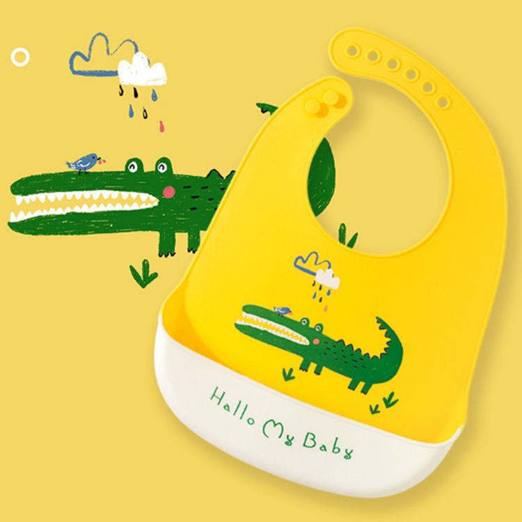 Baby Feeding Apron Waterproof Infant Feeding Saliva Bib with Pocket